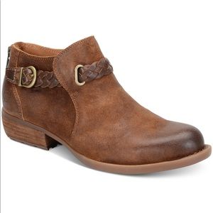 BORN Brown Distressed Leather Boho Ankle Boot NEW